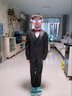 鼎玛仕儿童西服套装男童小西装花童礼服韩版中大童主持人男孩钢琴演出服 升级版青果领黑色5件套(含马甲) 140 码 身高135-140cm 重57-61斤 实拍图