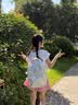viney书包小学生初中高中大学生背包女大容量旅行双背包户外出游旅行包 白色+可爱挂件 简约轻便高颜值休闲减负电脑包 实拍图