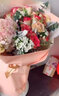 冉子花坊鲜花速递香槟玫瑰百合混搭花束向日葵同城配送生日礼物 韩式白百合粉绣球混搭花束 实拍图