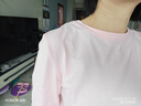 真维斯（Jeanswest）长袖t恤女秋季基础款纯棉舒适宽松修身上衣内搭打底衫灰粉L 实拍图