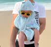 BabyWatch宝宝防晒衣服小月龄婴幼儿斗篷男女童冰丝防紫外线披风 【原纱防晒UPF50+】触瞬凉感-蓝 均码 （0-3岁适用） 实拍图