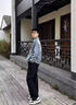 举风怪兽实验室柳叶弯刀牛仔裤男款胖子大码腿粗屁股大直筒微喇叭裤子 黑色 【高品质】 4XL 建议180-200斤收藏加购优先 实拍图