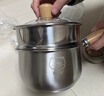 双枪（Suncha）奶锅316L不锈钢婴儿宝宝辅食小奶锅汤锅雪平蒸锅加厚带蒸笼 18cm 实拍图