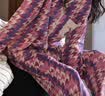 古今（GUJIN）纯棉全棉长袖睡衣女春秋冬新款家居服睡裤经典千鸟格可外穿套装XL 实拍图