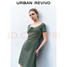 UR夏季新款女装时尚褶皱收腰系带短款连衣裙UYY750065 深灰 M 实拍图