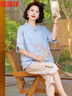 恒源祥2026新款妈妈装夏装棉T恤短袖套装女50-60岁洋气流行中老年人衣服 实拍图