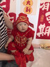 DUTRIEUX婴儿衣服满月周岁礼服男宝宝女抓周春夏季百天生日宴连体衣新生儿 短袖套装【状元帽+福袜】 73 【15-17斤】百天穿 实拍图