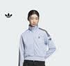 adidas复古风针织休闲运动立领夹克早秋外套卫衣女阿迪达斯三叶草   淡蓝色/黑色（推荐选大一码）   L 实拍图