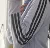 adidas复古风针织休闲运动立领夹克早秋外套卫衣女阿迪达斯三叶草   淡蓝色/黑色（推荐选大一码）   L 实拍图