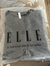 ELLE【100%绵羊毛】简约气质毛针织衫女2026春装新款新年圆领毛衣开衫 深灰色 L 实拍图