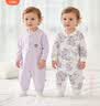 贝瑞加（Babyprints）婴儿连体衣2件装男女宝宝纯棉衣服柔软爬服家居内衣四季哈衣 紫73 实拍图