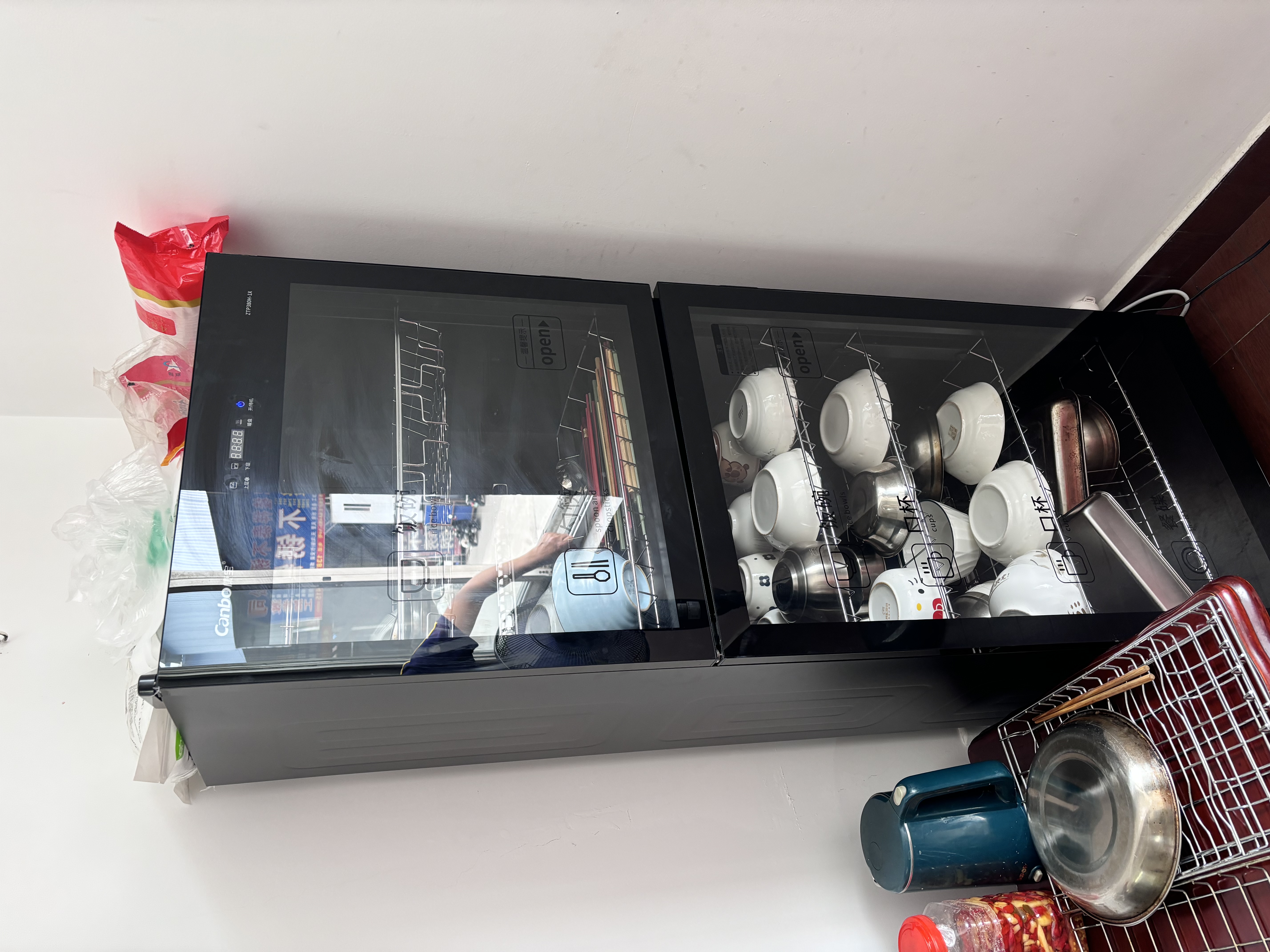 康宝（Canbo）消毒柜家用 立式 厨房餐具消毒碗柜商用双门大容量食堂饭店碗筷茶杯紫外线消毒柜 消毒烘干一体机 一星级 380L 升级暖碟ZTP380H-1X 实拍图