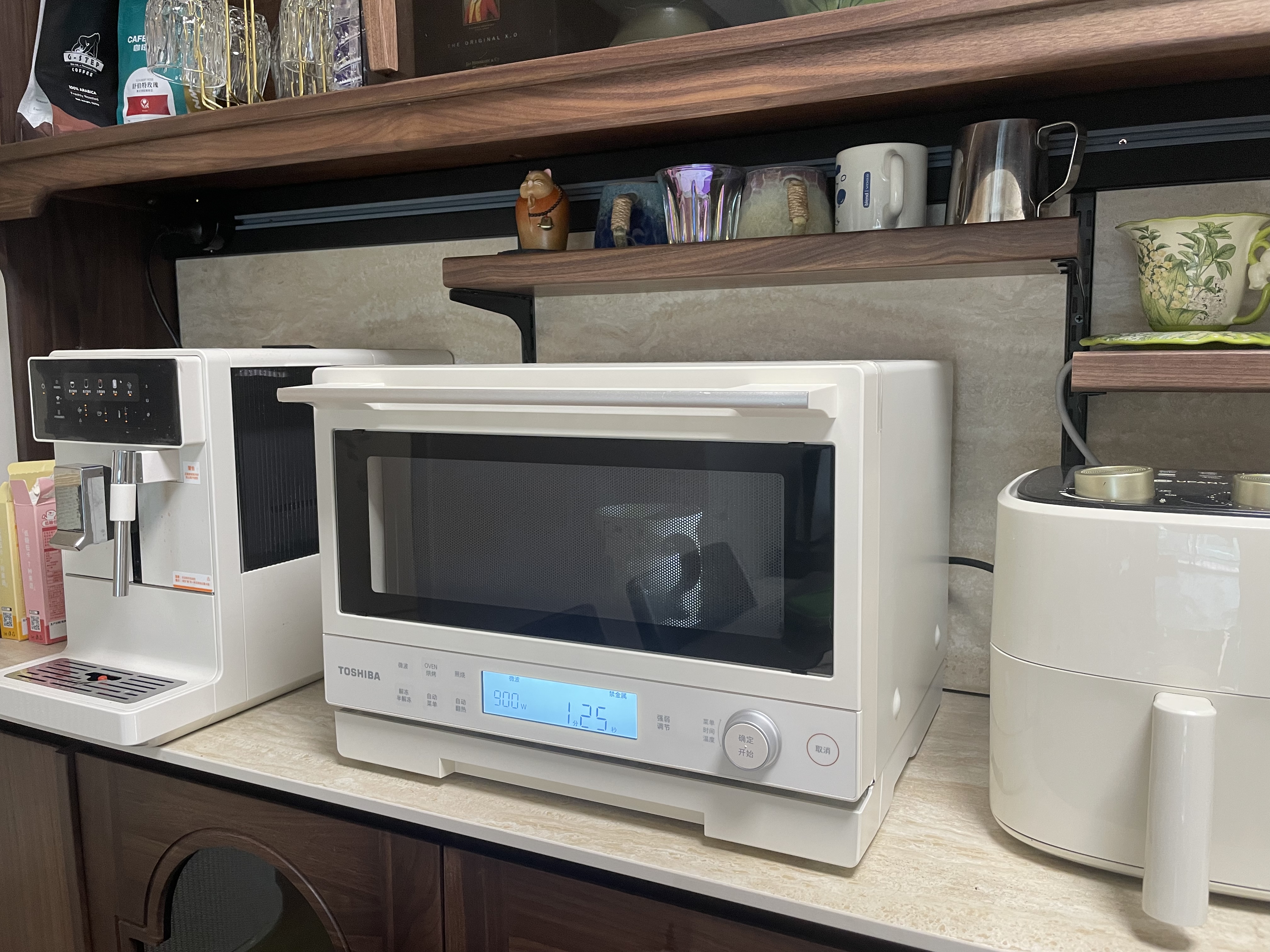 东芝（TOSHIBA）微烤一体机微波炉烤箱家用 东芝小奶椰特色石窑烤 20L ER-YR2211CNX 奶黄白 东芝小奶椰YR2211 实拍图
