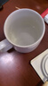 传旗陶瓷马克杯带勺盖咖啡杯牛奶杯早餐杯办公杯男女茶杯描金白400ml 实拍图
