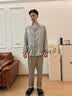DOEO2026新款真丝睡衣男夏薄款送男友轻奢高级感桑蚕丝家居服礼盒套装 银杏【长袖+长裤】 M 100-120斤 实拍图