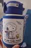 史努比（SNOOPY）儿童双饮保温杯吸管直饮316不锈钢大容量带杯套学生水壶580ML 粉 实拍图