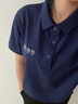 吴衣斯冰丝polo衫定制工作服印字logo文化广告衫工衣订做t恤聚会工服 600冰离子藏蓝色可定制 2XL 实拍图