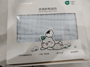 全棉时代 婴儿浴巾 6层水洗纱布浴巾 纯棉大毛巾被盖礼盒装 蓝色115*115cm 实拍图