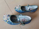 忆爱爱莎公主鞋女童水晶鞋儿童艾莎公主鞋子高跟鞋小女孩凉鞋表演鞋 蓝色水晶 32码 内长20CM 实拍图