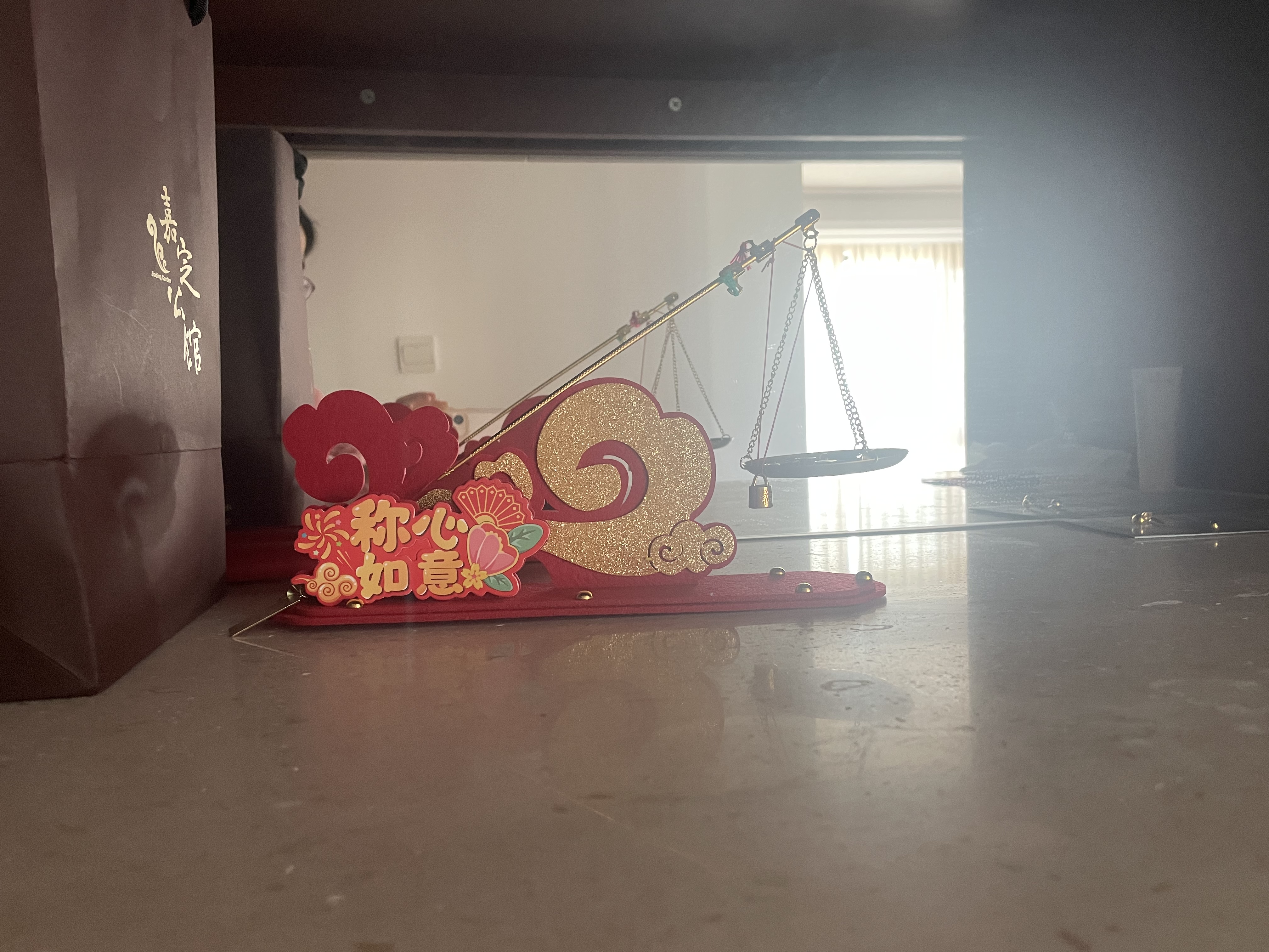 佳茉 称心如意小铜秤创意摆件乔迁之喜新居布置装饰宝宝周岁抓周用品 实拍图