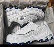 斯凯奇（Skechers）女鞋小白熊女士休闲鞋子厚底增高百搭运动软底老爹鞋女99999863 白色/海军蓝色/WNV 35 实拍图