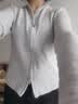 拉夏贝尔立领拉链长袖t恤女2026春秋新款小个子韩系开衫外套上衣 灰色 L 晒单实拍图