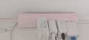 公牛（BULL）超薄插头插座扁插头缝隙排插排电视柜床头柜扁头插座充电夹缝靠墙扩展公牛插线板/插板/拖线板 超薄插头（4插孔1.8米）Z1221樱花粉 实拍图