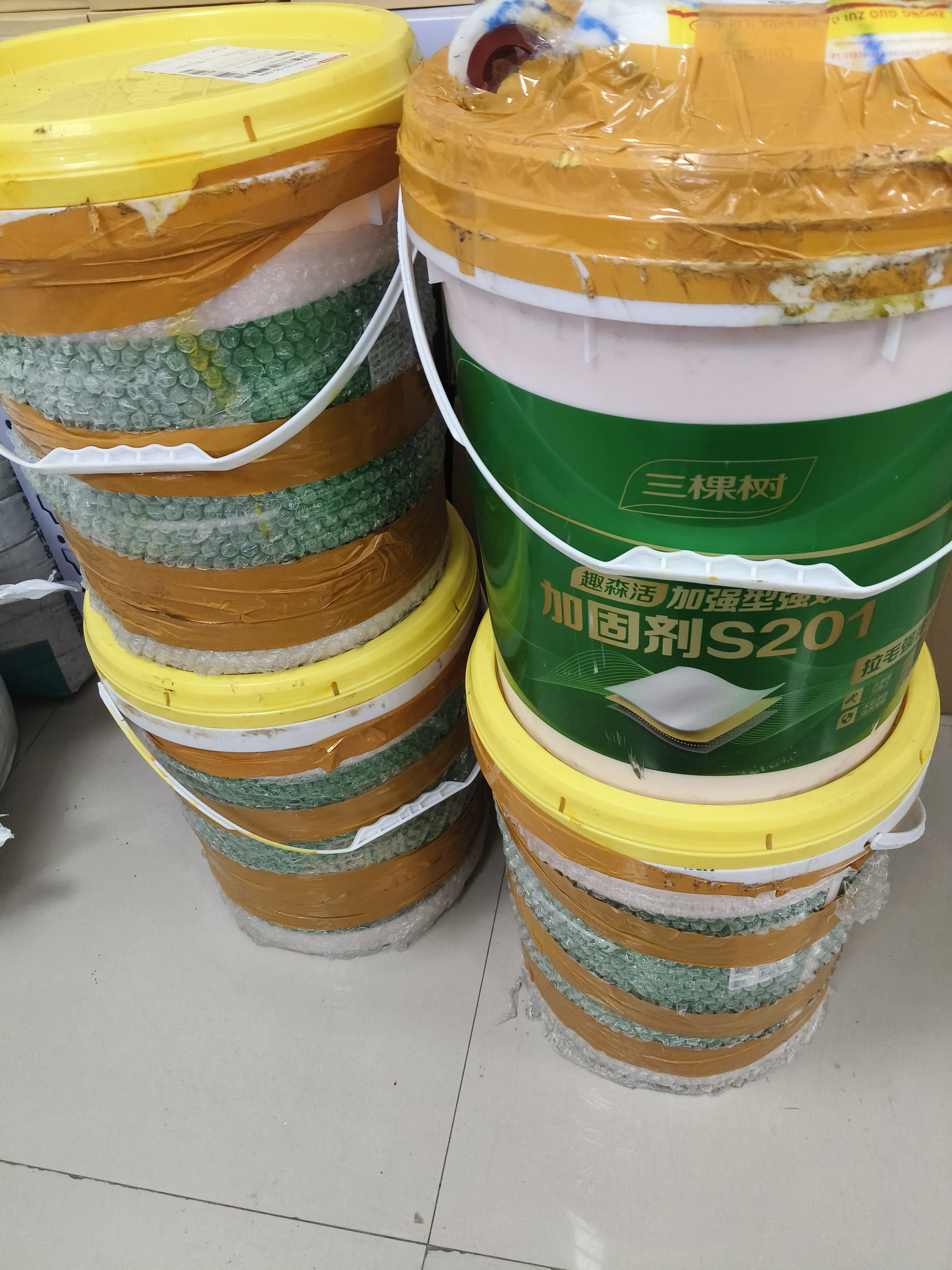 三棵树漆（SKSHU）界面剂墙固彩色内墙固沙剂增强基层抗碱防潮地固墙面加固剂拉毛剂 黄色【加固型拉毛】18kg附带工具 实拍图