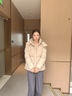 波司登（BOSIDENG）反季羽绒【小蛮腰】羽绒服商场同款女90绒可脱卸帽显瘦保暖外套 优乐卡其7E69-灰色系 S 160/84A 体重约100-110斤 实拍图