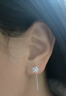 BJYLS999纯银针雪花耳钉女养耳洞流苏耳线耳环2026轻奢高级耳饰 【999足银耳链】雪花耳线一对 实拍图