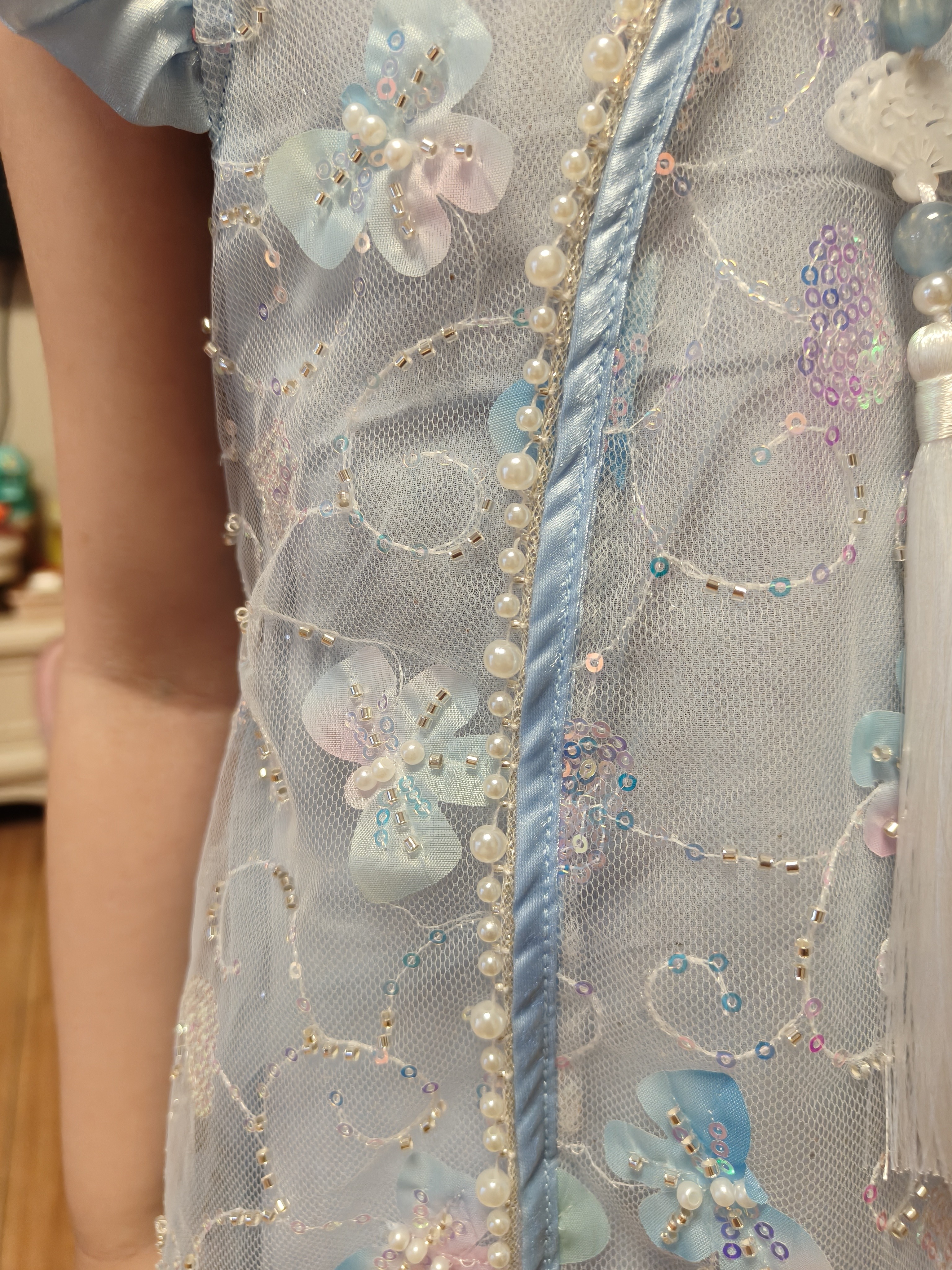 迪士尼艾爱莎公主裙子女童2026新款儿童夏季演出服新中式旗袍汉服连衣裙 实拍图
