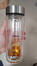 希诺抗菌玻璃杯双层防烫办公车载水杯男高档泡茶杯子XN-9303KT 360ml 实拍图