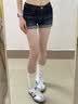 南木熊牛仔短裤女夏季美式复古卷边低腰弹力显瘦防走光日常a字包臀热裤 深蓝色短裤 【卡码拍大】 M 95-105斤 晒单实拍图
