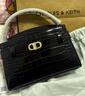 CHARLES&KEITH鳄鱼纹凯莉包手提斜挎婚包包女包生日520礼物CK2-50270880-1 Black黑色 S 实拍图
