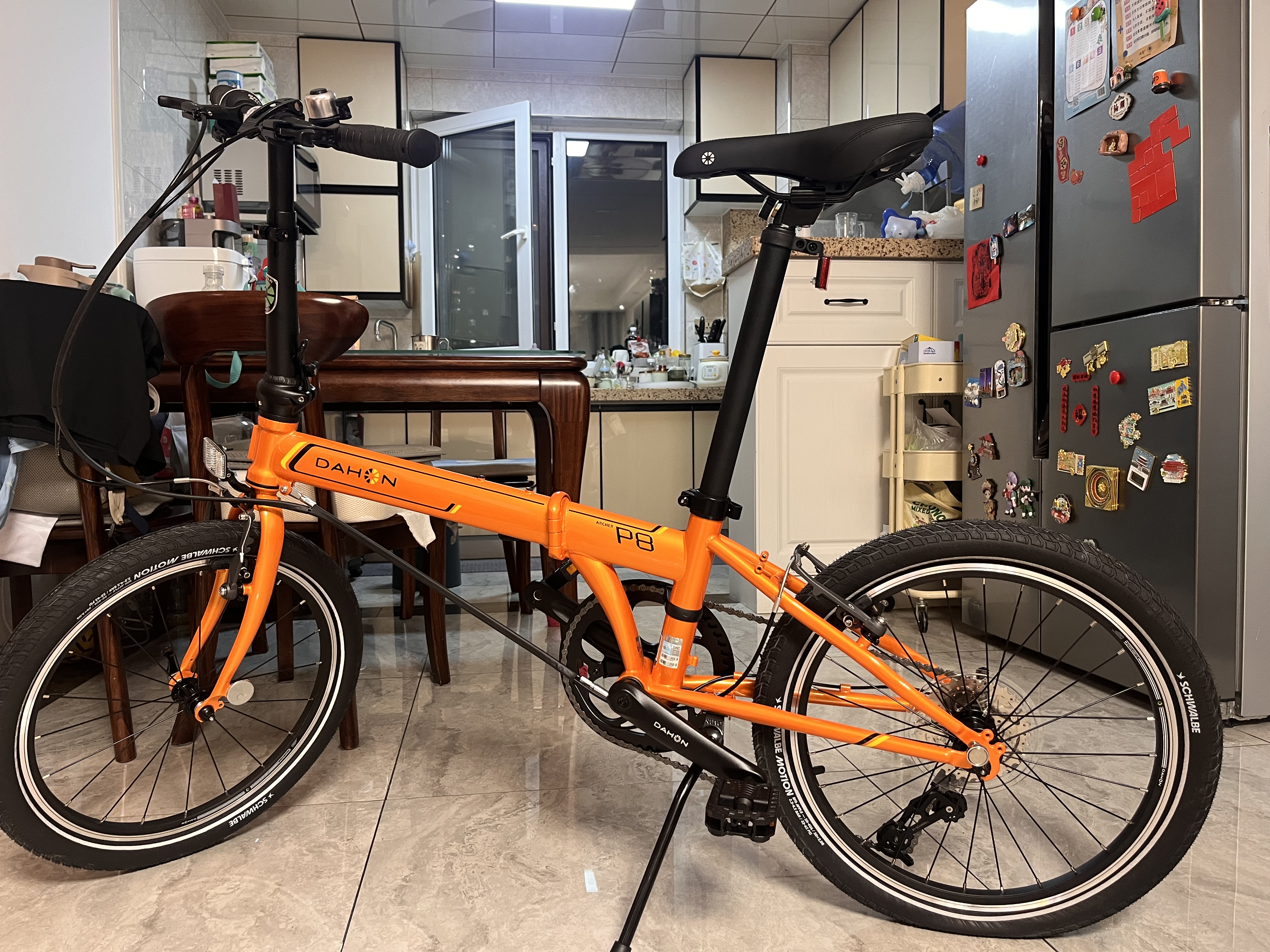 大行（DAHON）折叠自行车20英寸8级变速经典P8单车KBC083 橙色经典版--京仓 实拍图