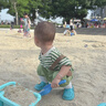 G.duck小黄鸭2026夏季新款男女童卡通圆领短袖套装宝宝休闲背带裤两件套 绿色 90 cm 实拍图