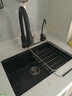 意狄讴（Yedeeo）意大利石英石水槽厨房洗手池洗菜盆花岗岩单槽台下盆洗碗槽黑7088 【7065SY】650*450全套配置 实拍图