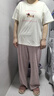 猫人睡衣女士夏季2026新款纯棉薄款凉感短袖休闲甜美家居服粉色2XL 实拍图