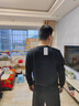 特步（XTEP） 卫衣男装套头t恤衫夏季休闲运动服饰男士保暖打底宽松大码跑步服 力荐-标准黑 -logo基础圆领不加绒 XL /180-现货速发 实拍图