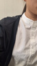 暖乔（Nuanqiao）全棉衬衫女长袖纯棉春秋立领风文艺百搭宽松打底衬衣女通勤上衣 白色 M（105-120斤） 实拍图