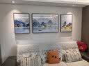 诗六艺家饰客厅装饰画北欧现代简约沙发背景墙挂画三联画大气轻奢壁画晶瓷画 背靠金山（铝合金外框） 镶钻画左右50*70+中间100*70亮面 实拍图