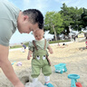 G.duck小黄鸭2026夏季新款男女童卡通圆领短袖套装宝宝休闲背带裤两件套 绿色 90 cm 实拍图