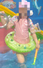 佑游儿童泳衣女童女孩夏可爱连衣裙平角中大童泳装三件套32625粉色3XL 实拍图