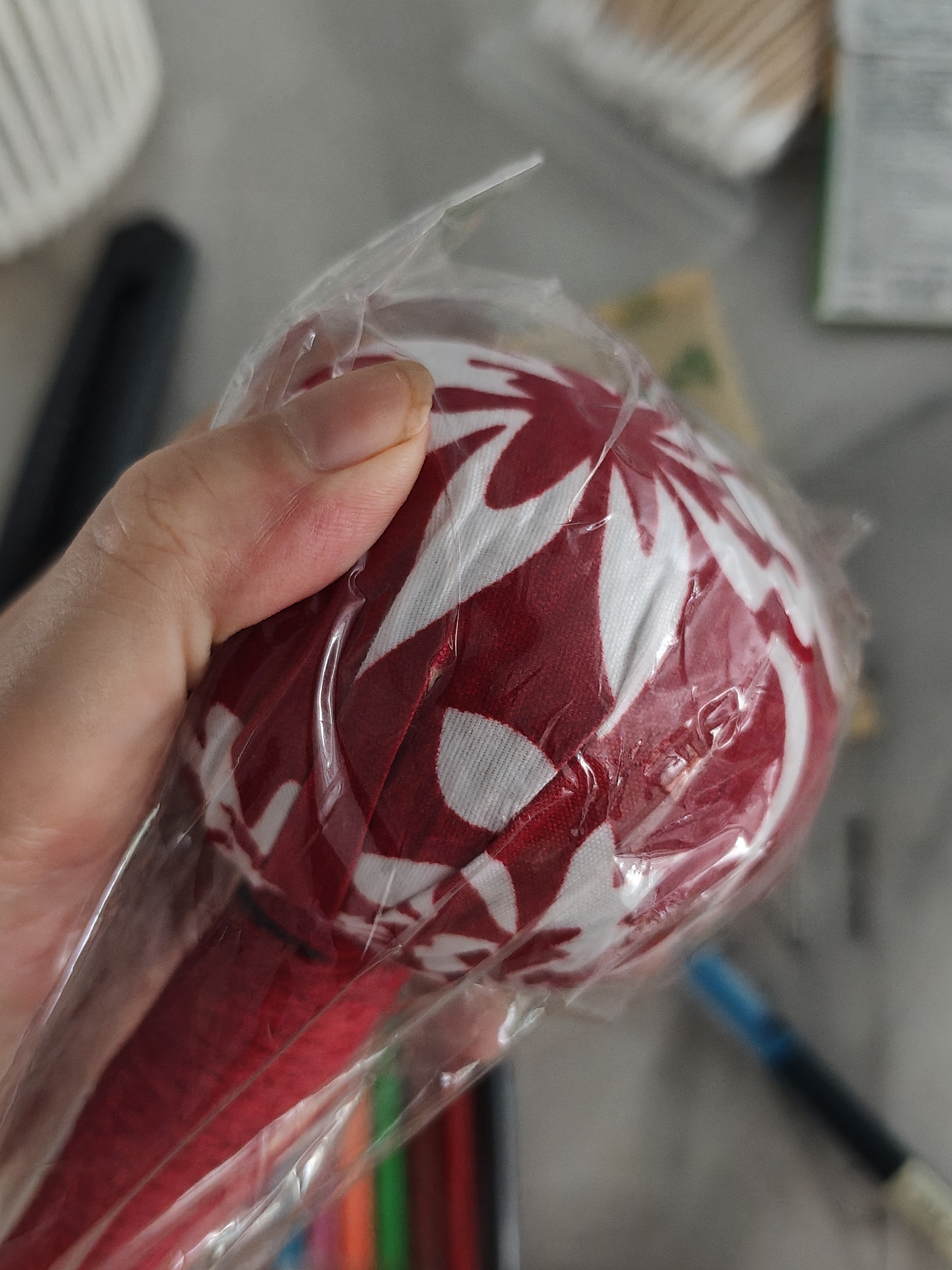 新款棉布捶背艾草纯手工DIY材包及成品锤颜色随机款 红色 长款26cm 实拍图
