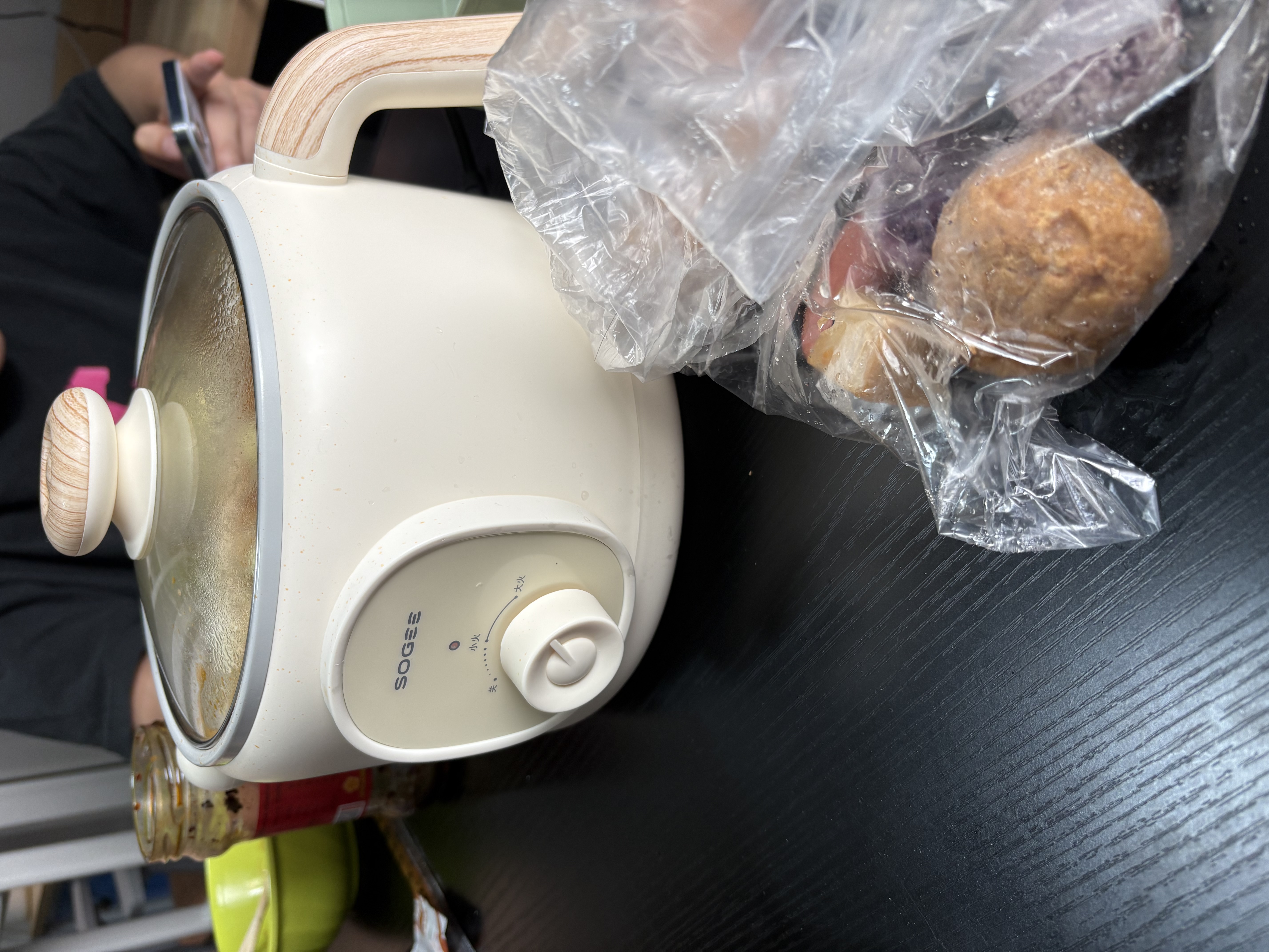 小质2L电煮锅电热锅小电锅宿舍小锅电蒸锅学生寝室一体泡面小火锅多功能不粘锅DZG02T（带蒸笼） 实拍图