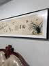 良木主卧老人卧室床头挂画新中式茶室装饰画客厅沙发背景墙壁画高级感 J1-暖居-棕木框+布艺 30*120CM 实拍图