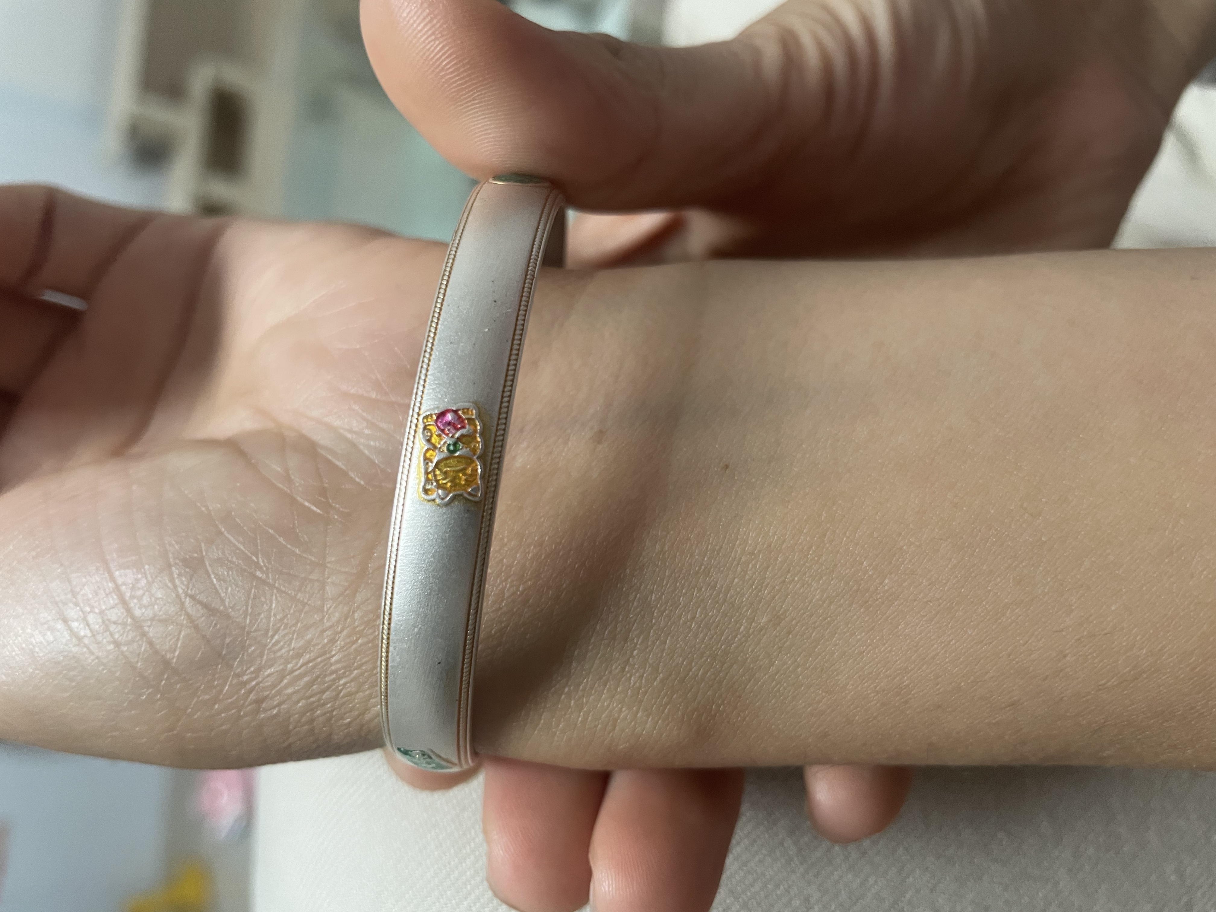 中国珠宝（Sino gem）吉言纯足银手镯女款2026新款镯子银饰品生日礼物送女友老婆妈妈 实拍图