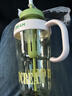 【京东物流】水杯冰霸吸管杯高颜值学生茶水分离大容量杯子 肚肚杯1个-浅绿色 实拍图