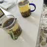 六色玻璃茶杯水杯耐热加厚套装家用高硼硅玻璃杯彩把 6只装 300ml 实拍图