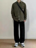港蒂湾夏季冰丝裤子男休闲裤男裤速干裤宽松直筒裤经典百搭时尚阔腿裤 (夏季）黑色 XL -125-140斤 实拍图